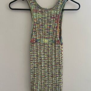 Anthropologie Green multicolored spacedyed tank size xl